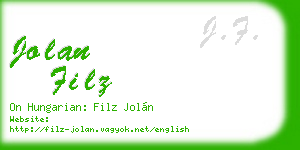 jolan filz business card